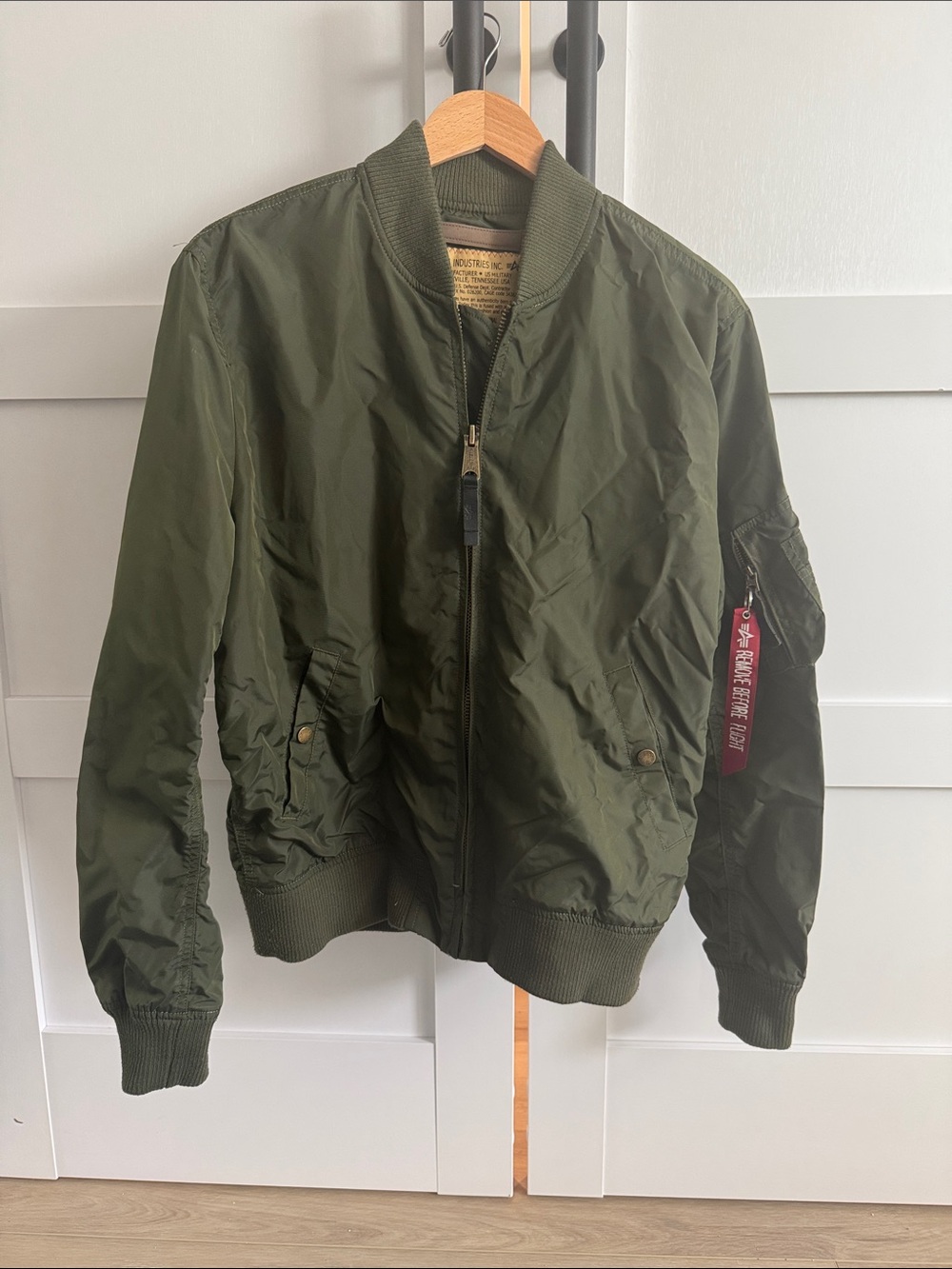 Alpha Industries Olive Green MA-1 Flight Bomber Jacket